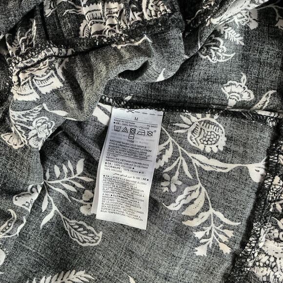 Tiered Maxi Dress Womens M Floral V-Neck Long Sleeve Boho Cottagecore Modest - Picture 13 of 15